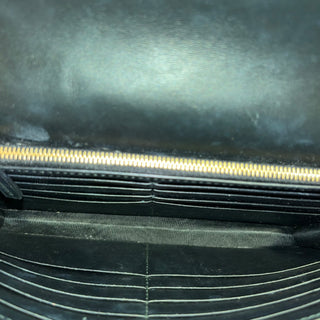 GUCCI Black GG Embossed Leather Interlocking G Wallet on Chain