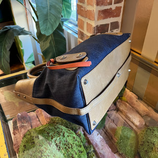 CHLOE Medium Blue Denim Logo Tote