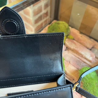 JACQUEMUS Le Bambino Mini Black Smooth Calfskin Leather Top Handle Bag
