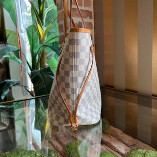 LOUIS VUITTON Neverfull MM Damier Azur Canvas Tote Bag