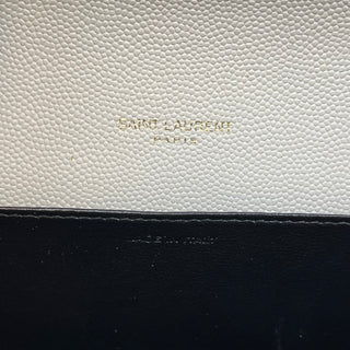 SAINT LAURENT Uptown Cream Grain De Poudre YSL Clutch