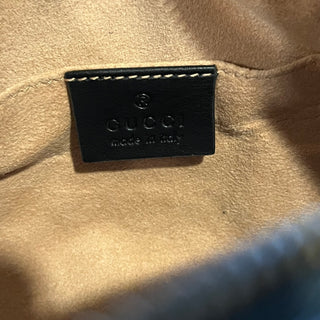 GUCCI Marmont Mini Black Chevron Calfskin Leather Camera Crossbody