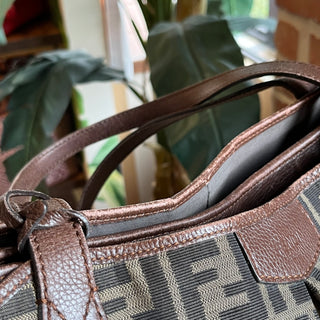 FENDI Brown Zucca Canvas Tote