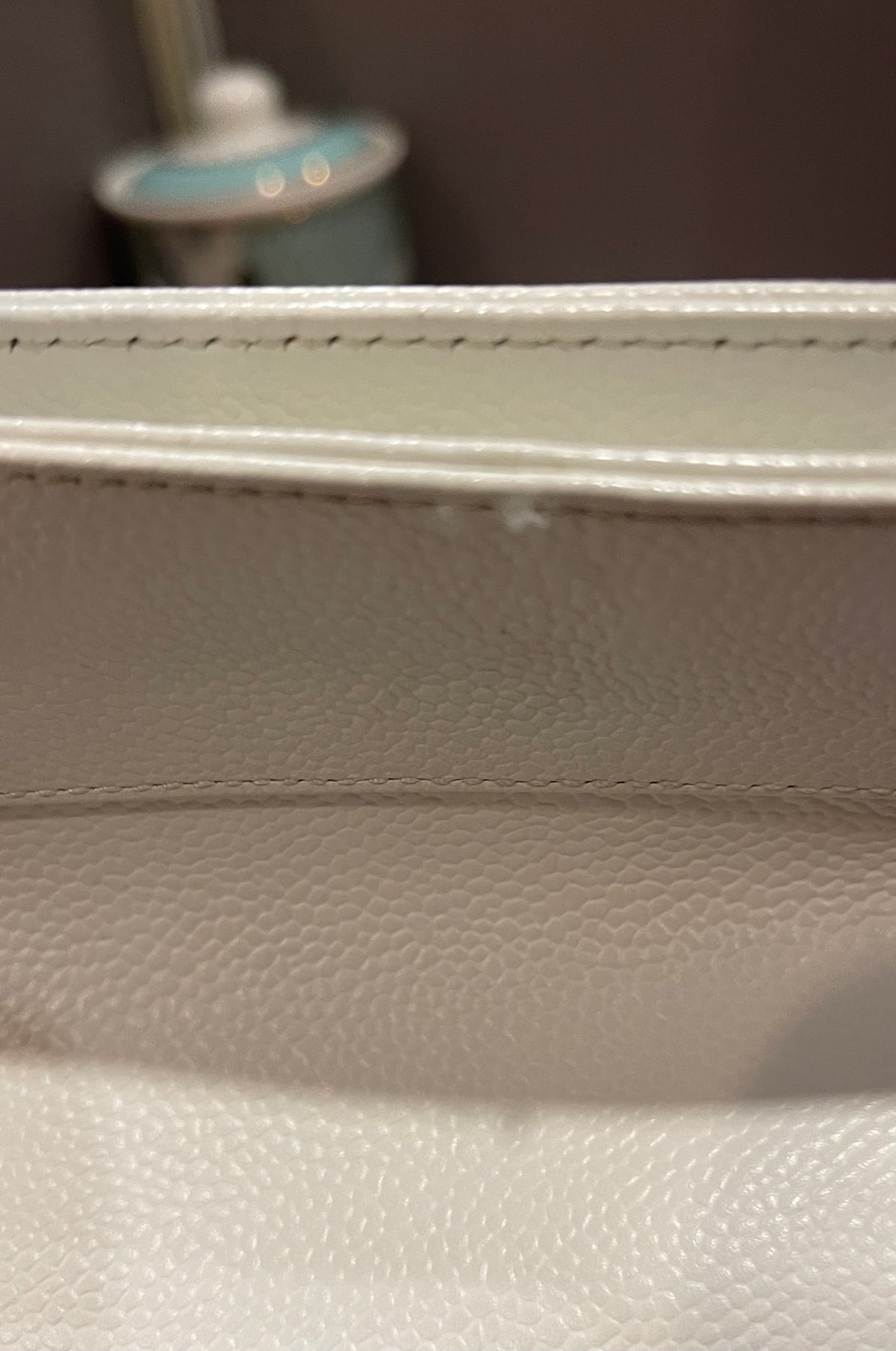 CHANEL White Caviar Leather Timeless Tote