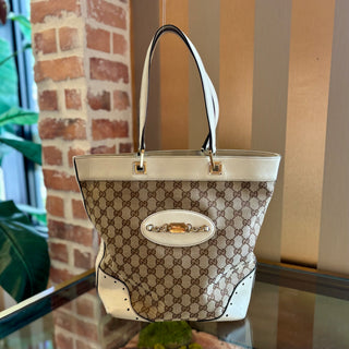 GUCCI Beige GG Canvas Tote Bag