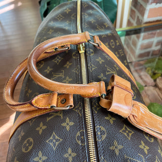 LOUIS VUITTON Keepall Bandouliere 55 Monogram Brown Canvas Duffel