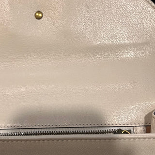 GUCCI White Red Goatskin Snakeskin Fox Broche Shoulder Bag