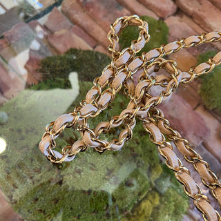 CHANEL Classic Jumbo Double Flap Beige Quilted Caviar Shoulder Bag