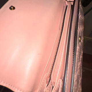 GUCCI Pink Guccissima Leather Continental Cat Head Flap Wallet