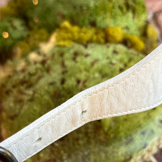 BURBERRY Beige White Check Canvas Leather Belt SZ36/90(M)