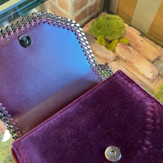 STELLA MCCARTNEY Falabellla Box Burggundy Velvet Crossbody
