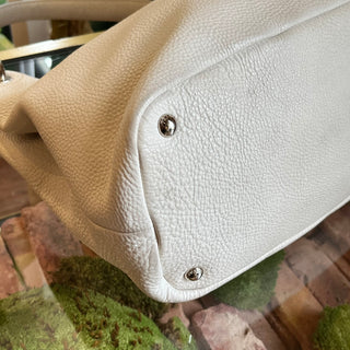PRADA White Daino Leather Hobo Bag