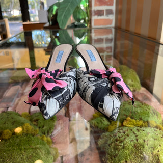 PRADA Bow Polka Dot Heels SZ37.5(7.5US)
