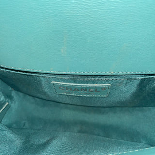 CHANEL Small Boy Blue Calfskin Leather Shoulder Bag