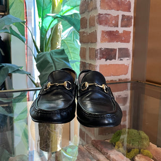 GUCCI Vintage Black Leather Horsebit Loafers SZ7