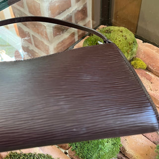 LOUIS VUITTON Pochette Accessories 24 Brown Epi Leather Shoulder Bag