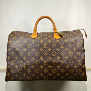 LOUIS VUITTON Speedy 40 Brown Monogram Canvas Satchel Bag