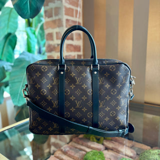 LOUIS VUITTON Monogram Macassar Porte Documents-Voyage PM