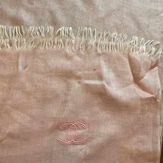 CHANEL CC Pink Cashmere Blend Scarf Shawl