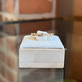 DAVID YURMAN 18K Cable Ring w/ 7 Diamonds SZ 6