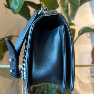 CHANEL Lambskin Quilted Medium Boy Flap Black