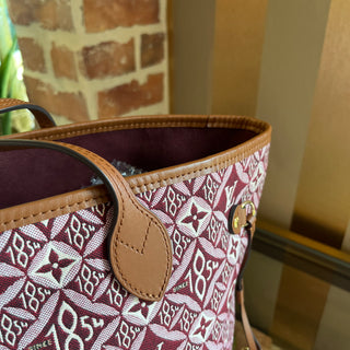 LOUIS VUITTON Neverfull MM 1854 Maroon Jacquard Canvas Tote Bag