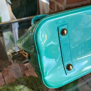 LOUIS VUITTON Monogram Vernis Alma Turquoise PM