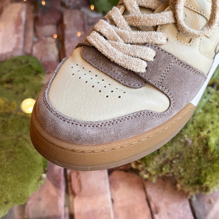 FENDI Beige Match Suede Leather Low Top Sneakers SZ41(11US)