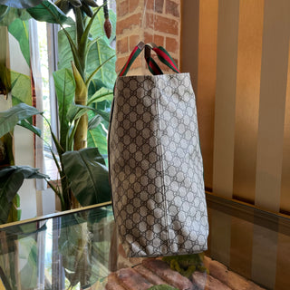 GUCCI Tender GG Supreme Monogram Textured Dollar Calfskin Web Tote