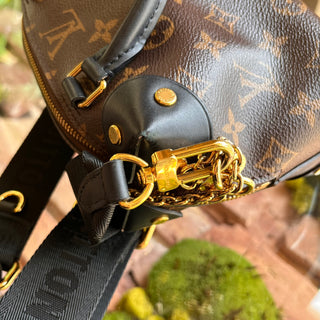 LOUIS VUITTON Petite Malle Souple Black Monogram Canvas Top Handle Bag