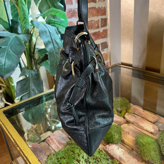 GUCCI 1955 Horse Bit Drawstring Black Morsetto Leather Crossbody