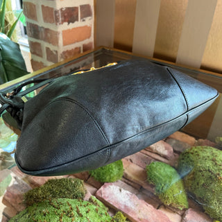 GUCCI Horsebit 1955 Messenger Black Leather Crossbody Bag