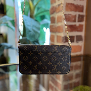 LOUIS VUITTON Felicie Pochette Brown Monogram Canvas Crossbody