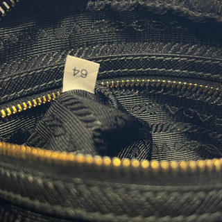 PRADA Double Zip Black Saffiano Leather Camera Bag