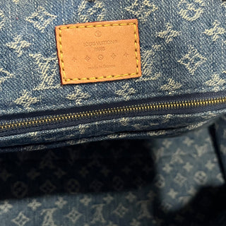 LOUIS VUITTON Onthego MM Blue Monogram Denim Tote Bag