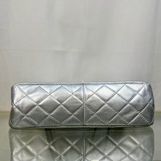 CHANEL Reissue 2.25 227 Jumbo Flap Silver Classic Calfskin Quilted Shoulder Bag