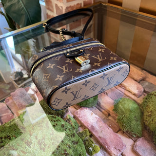 LOUIS VUITTON Vanity Chain Pouch Reverse Monogram Canvas Top Handle Bag