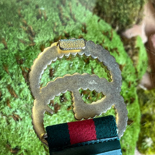 GUCCI Green Red Web Stripe Elastic Torchon Buckle Belt SZ60/24
