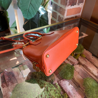 PRADA Promenade Orange Saffiano Lux Dome Top Handle