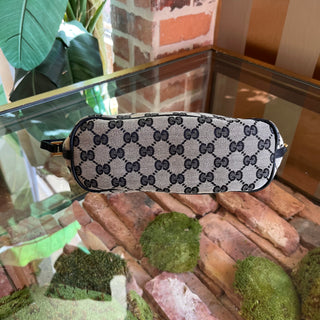 GUCCI GG Web Boat Pochette Canvas Hand Bag