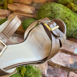 JIMMY CHOO Brown Leather Buckle Sandals SZ38(8US)