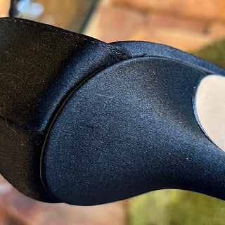 JIMMY CHOO Black Satin Crystal Heels SZ 35.5 (US 5.5)