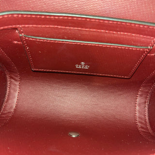 GUCCI Super Mini GG Shadow Monogram Red Shoulder Bag