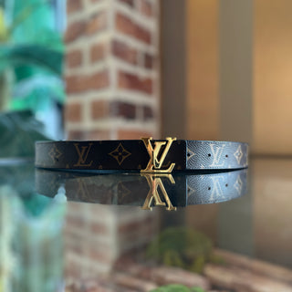 LOUIS VUITTON LV Initiales Reversible Coated Canvas Belt SZ 95/38