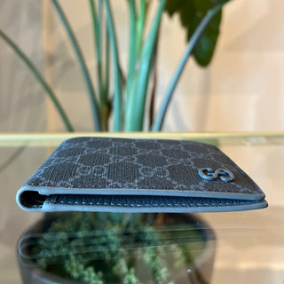 GUCCI Gray GG Supreme Bifold Wallet