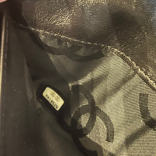 CHANEL Black White Rue de Cambon Canvas Printed Bifold Wallet