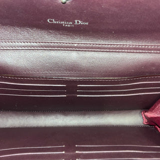 DIOR Diorissimo Red Bullcalf Leather Envelope Flap Wallet