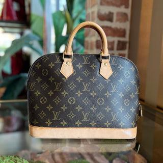 LOUIS VUITTON Alma PM Brown Monogram Canvas Vintage Satchel Bag