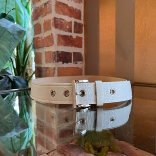 PRADA Leather White Belt SZ 80/32