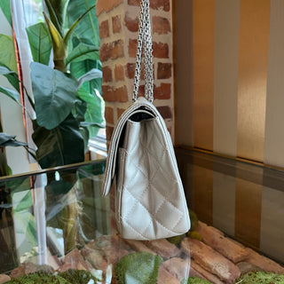 CHANEL Reissue 2.77 Metallic Silver Aged Calfskin Leather Shoulder Bag